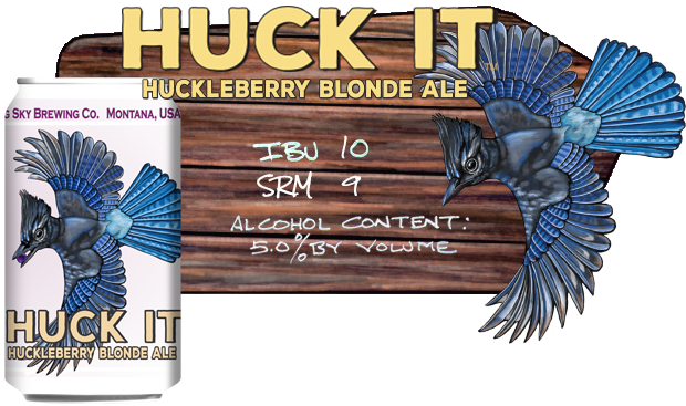 Seasonal release Huck It Huckleberry Blonde Ale Alcohol content 5.0% by volume 10 IBU 7 SRM Image